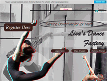 Tablet Screenshot of lisasdancefactory.com